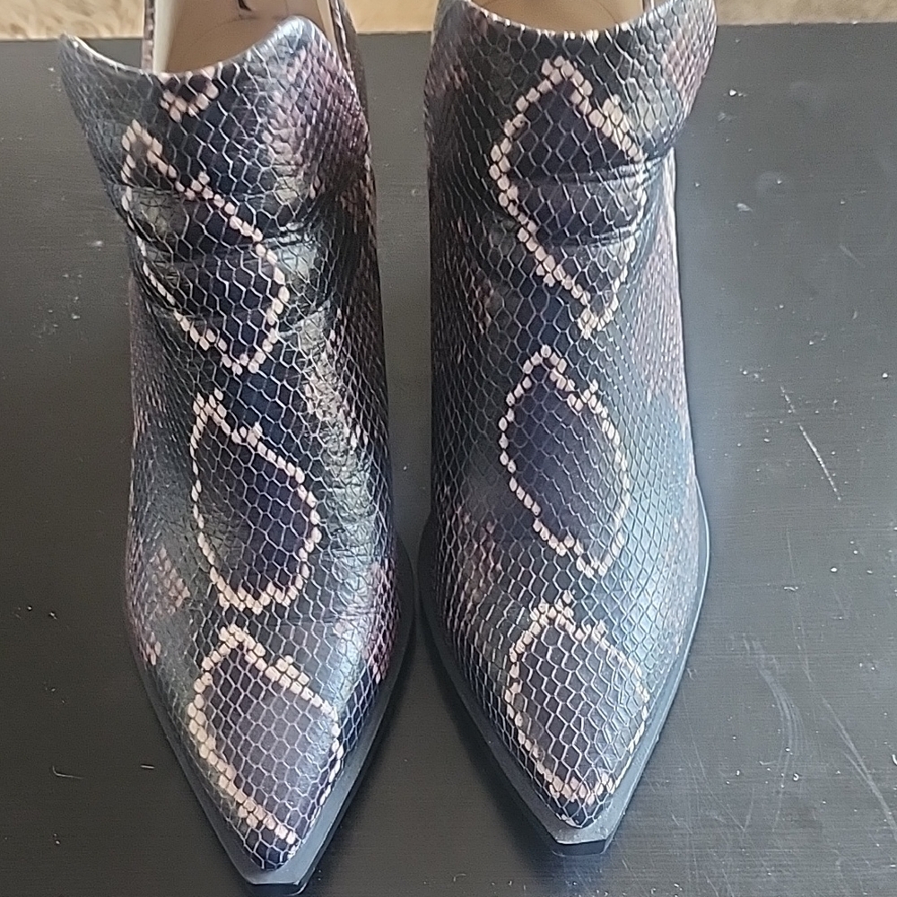 Vince Camuto Multicolor Snake Print Ankle Boots
